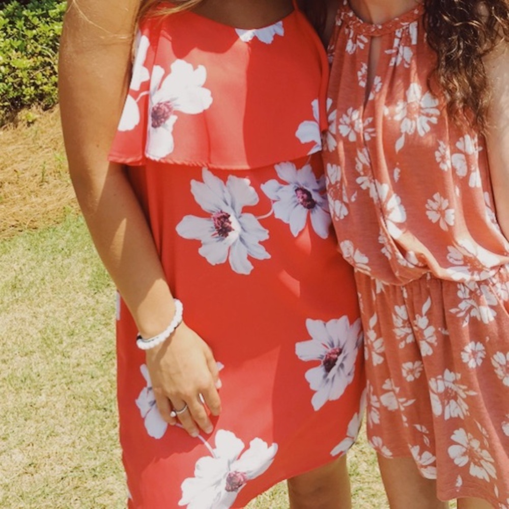 Red/ Orange flower dress